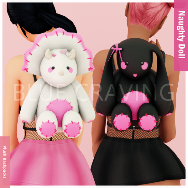 Mix Blue Craving Plush Backpack by bluecraving - The Sims 4 Custom Content