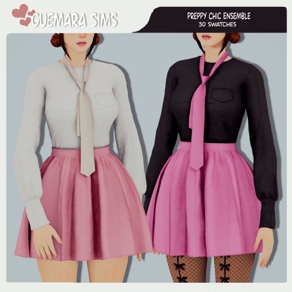 Mix Preppy Chic Ensemble by simsfinds - The Sims 4 Custom Content