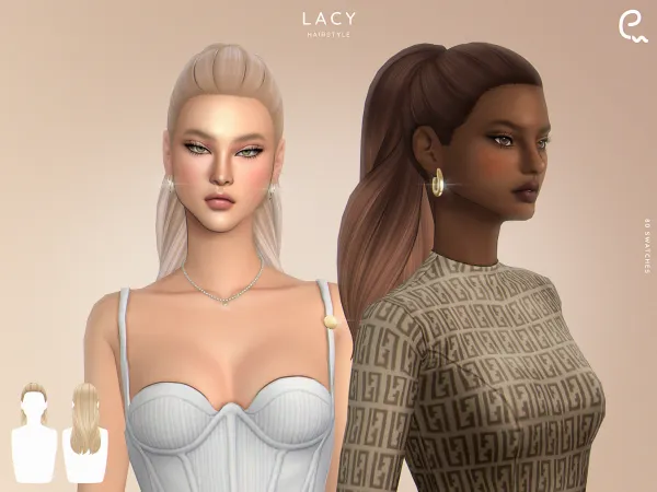 Maxis Match [EnriqueS4] Lacy Hairstyle - The Sims 4 Custom Content