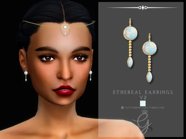 Mix Ethereal Earrings v2 by Glitterberry Sims - The Sims 4 Custom Content