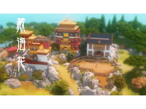Maxis Match Tibetan Style Temple 藏海花NOCC - The Sims 4 Custom Content