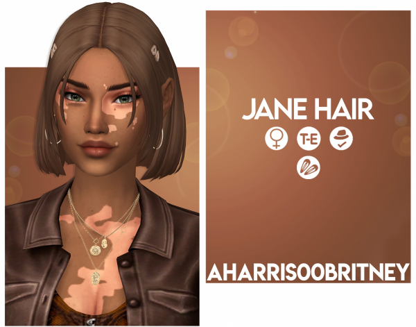 Maxis Match Jane Hair by simsfinds - The Sims 4 Custom Content