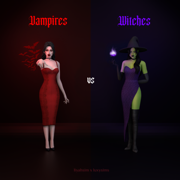 Maxis Match Vampires vs Witches Collection Formal Outfit by luxysims - The Sims 4 Custom Content
