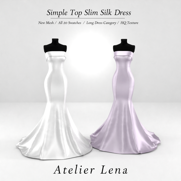 Maxis Match [Atelier Lena] Simple Top Slim Silk Dress by simsfinds - The Sims 4 Custom Content