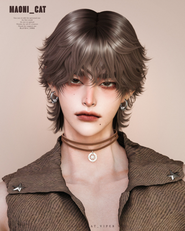 Alpha [Maoni_cat]HAIR No28 ver1 by simsfinds - The Sims 4 Custom Content