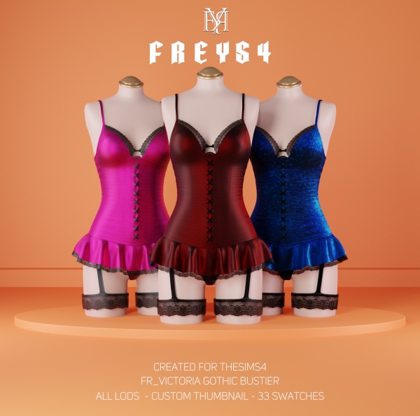Alpha FR_VICTORIA GOTHIC BUSTIER by freys4 - The Sims 4 Custom Content