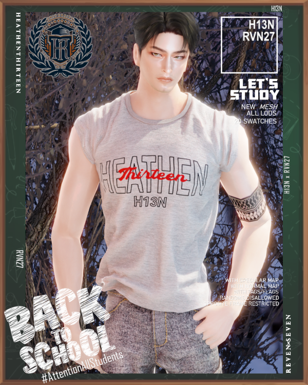 Alpha Shoulder Rolled Up Sleeves Varsity Shirt by simsfinds - The Sims 4 Custom Content