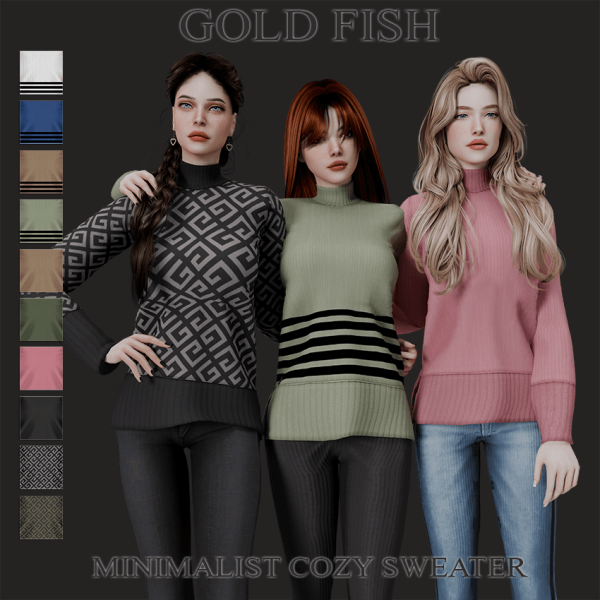 Mix GoldFish Minimalist Cozy Sweater by simsfinds - The Sims 4 Custom Content