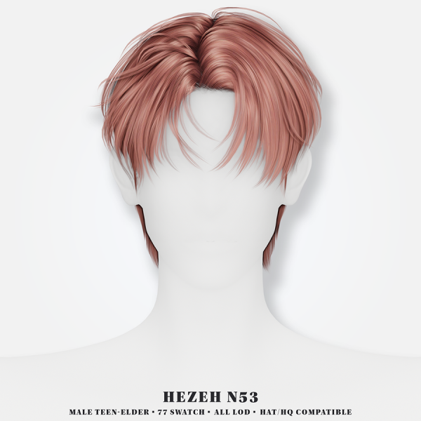 Alpha [Hezeh]Hair_No53 by hezeh - The Sims 4 Custom Content