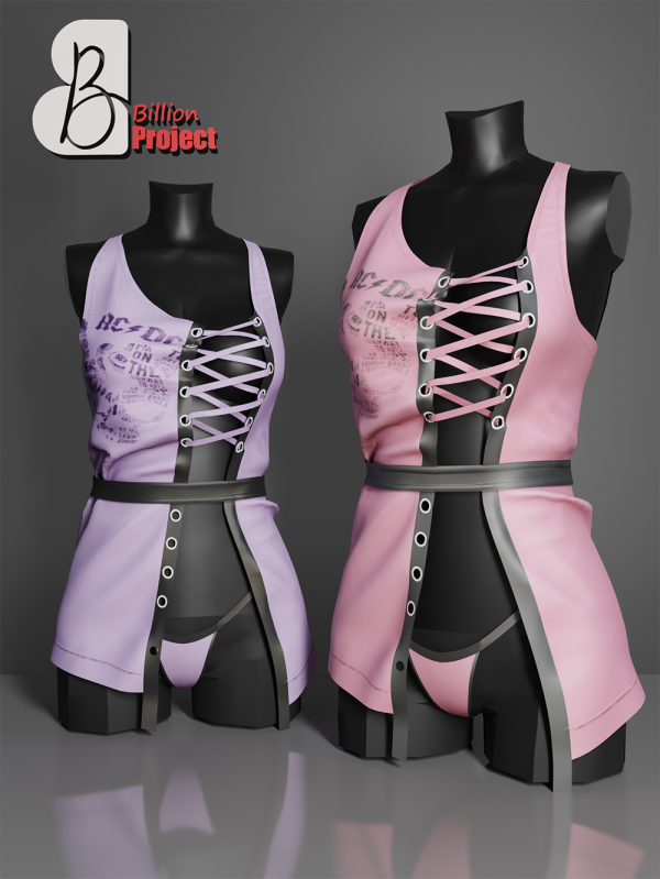 Alpha BillionProject Shishi Mini Dress by billion_project666 - The Sims 4 Custom Content