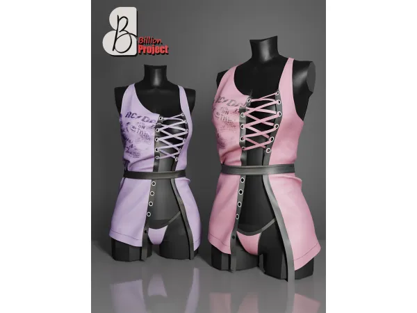 Alpha BillionProject Shishi Mini Dress - The Sims 4 Custom Content