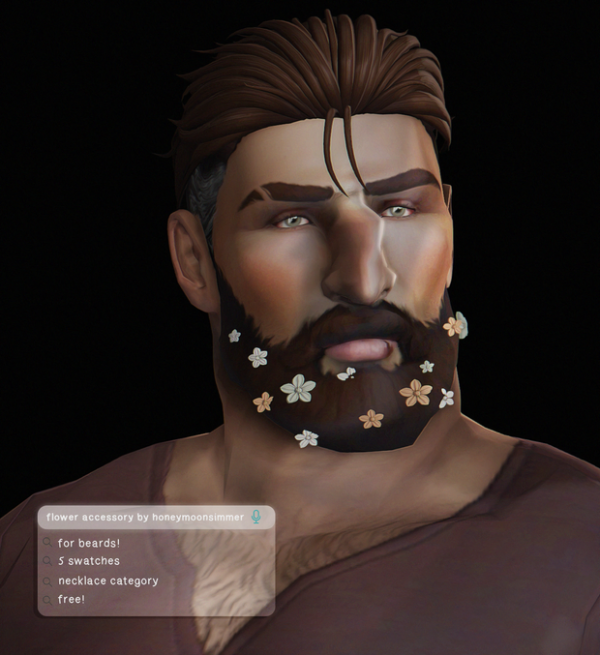 Maxis Match flower accessory for beards by simsfinds - The Sims 4 Custom Content