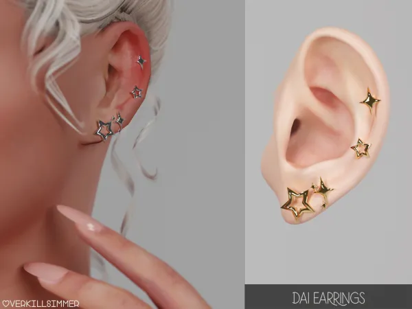Alpha Dai earrings - The Sims 4 Custom Content