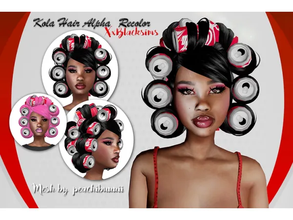 Mix Kola Hair Recolor XxBlacksims - The Sims 4 Custom Content