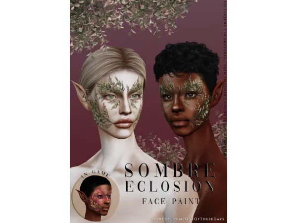 Alpha Facepaint01 Sombre Eclosion - The Sims 4 Custom Content