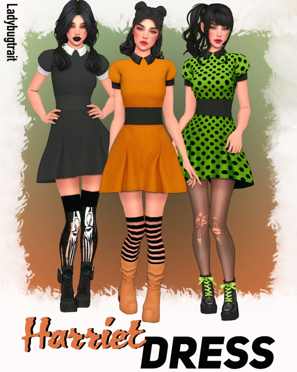 Maxis Match Harriet dress by ladybugtrait - The Sims 4 Custom Content