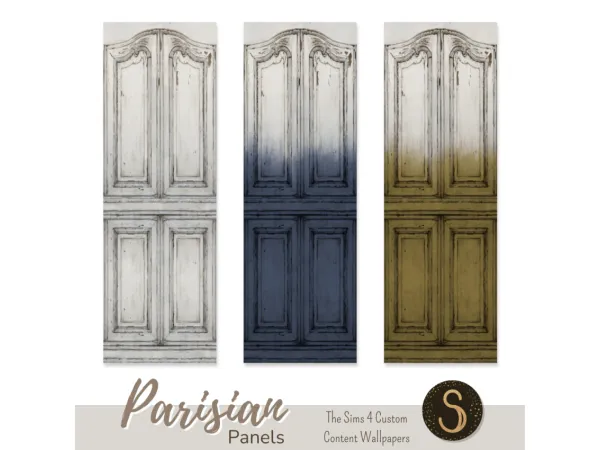 Alpha Parisian panels Wallpapers by Sims4Luxury - The Sims 4 Custom Content
