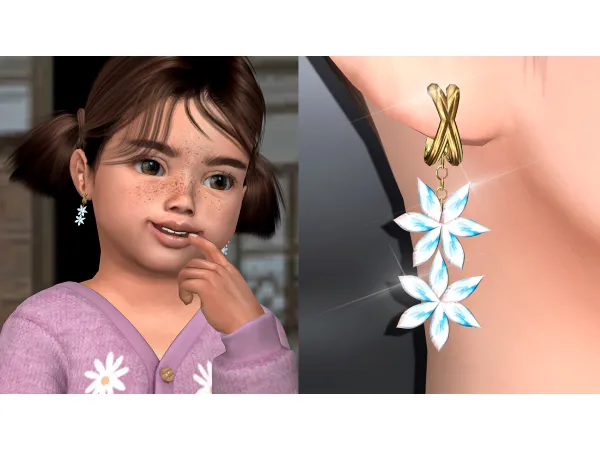 Alpha Elegant earring set for TODDLER NA 095 by Mydarling20 - The Sims 4 Custom Content