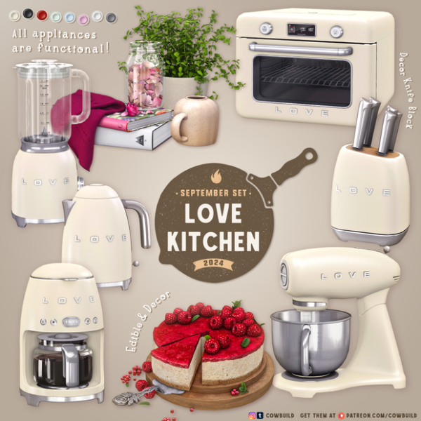 Alpha LOVE Kitchen by cowbuild - The Sims 4 Custom Content