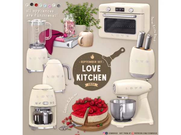 Alpha LOVE Kitchen by Cowbuild - The Sims 4 Custom Content