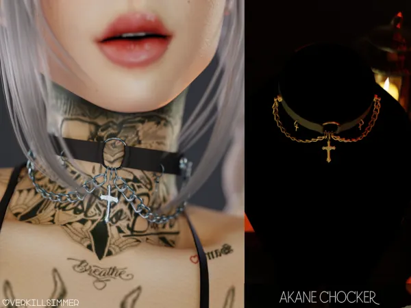 Mix Akane chocker - The Sims 4 Custom Content