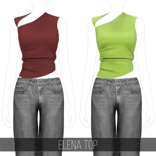 Alpha ELENA TOP by fifthscreations - The Sims 4 Custom Content