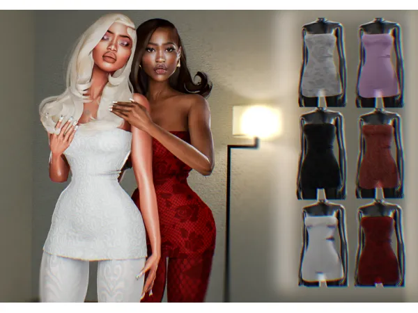 Alpha Cherry On TOP Dress and stocking by ziimp - The Sims 4 Custom Content