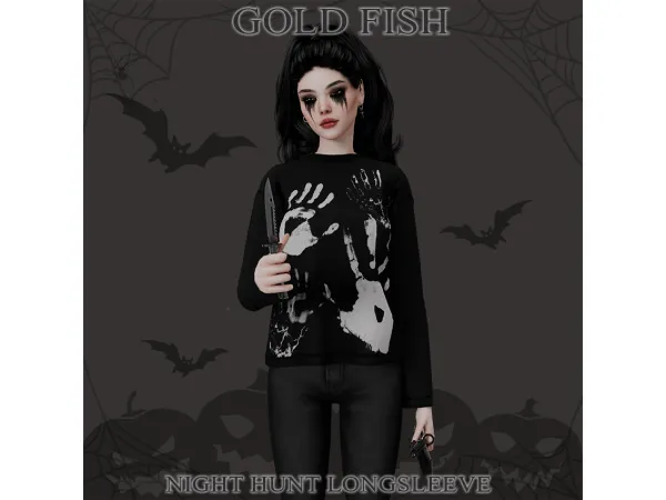 Alpha GoldFish Night Hunt Longsleeve - The Sims 4 Custom Content