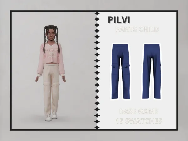 Alpha Pilvi Pants Child - The Sims 4 Custom Content
