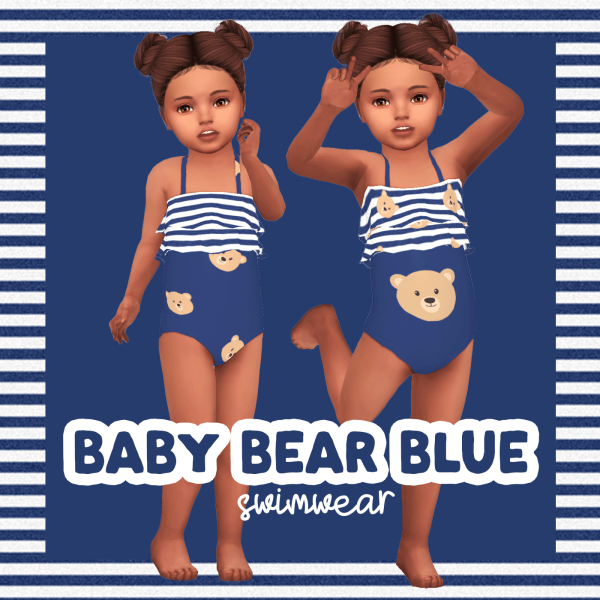 Maxis Match Baby Bear Blue Swimwear 2 Toddler by simsfinds - The Sims 4 Custom Content
