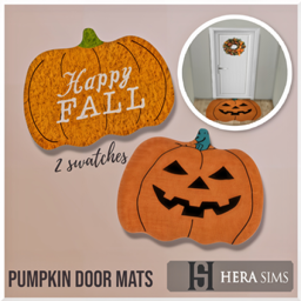 Mix Pumpkin doormats by simsfinds - The Sims 4 Custom Content