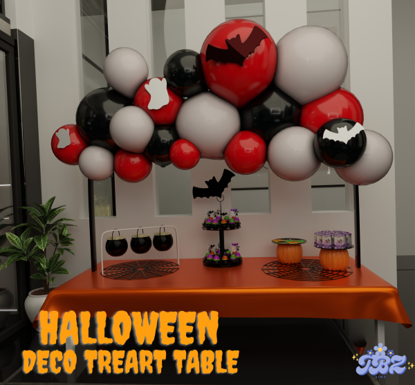 Maxis Match Halloween Deco Treat Table by simsfinds - The Sims 4 Custom Content