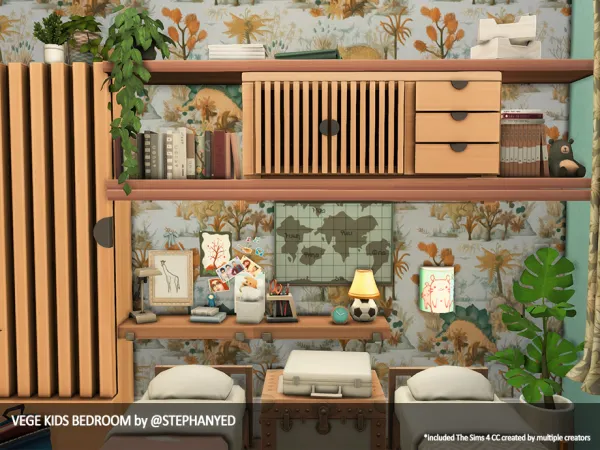 Maxis Match Veg Kids Bedroom by stephanyed - The Sims 4 Custom Content