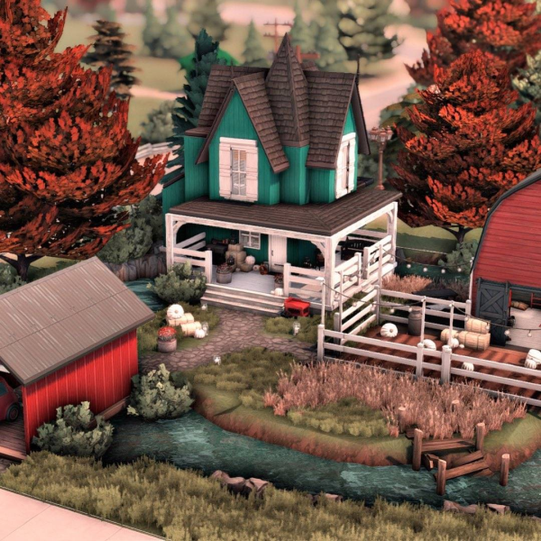 Maxis Match Pumpkin Family Farm House by simsfinds - The Sims 4 Custom Content
