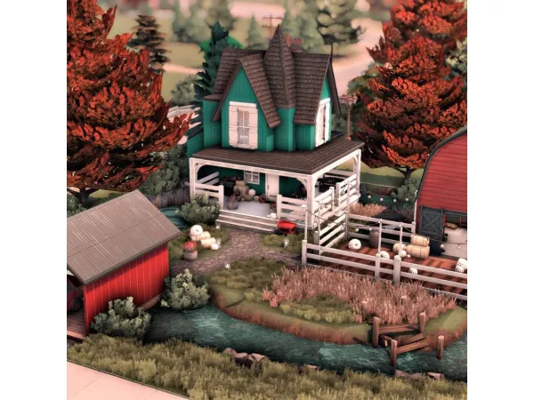 Maxis Match Pumpkin Family Farm House by kellyhartx - The Sims 4 Custom Content