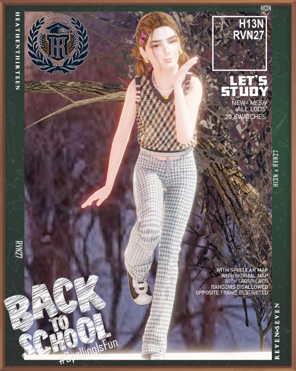 Alpha Girl's Formal Office Slim Fit Trousers Winter School Uniform by simsfinds - The Sims 4 Custom Content