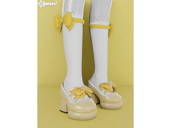 Alpha Sweet Spring Platform Heels by Learxfl - The Sims 4 Custom Content
