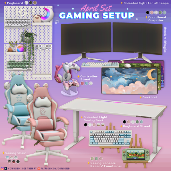 Alpha Gaming Setup by simsfinds - The Sims 4 Custom Content