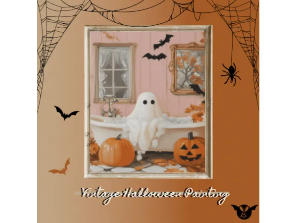 Mix Vintage Halloween Painting by Bunnie - The Sims 4 Custom Content