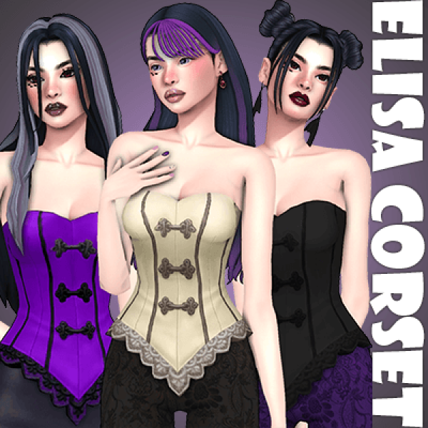Maxis Match Elisa corset by ladybugtrait - The Sims 4 Custom Content