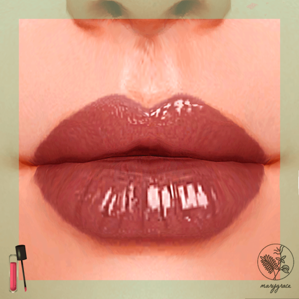 Alpha ROSE COLLECTION LIPGLOSS 1 by simsfinds - The Sims 4 Custom Content