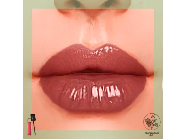 Alpha ROSE COLLECTION LIPGLOSS 1 by marygrace - The Sims 4 Custom Content