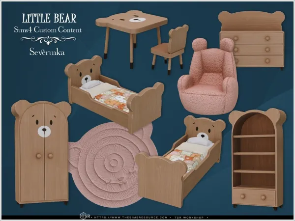 Mix Little Bear kidsroom by Severinka - The Sims 4 Custom Content