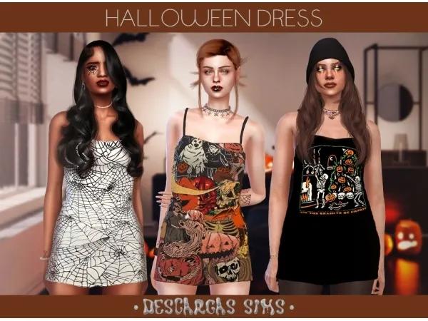 Alpha Halloween Dress - The Sims 4 Custom Content