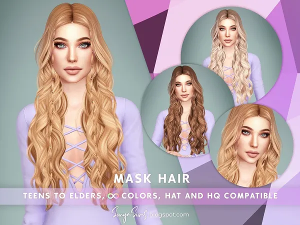 Alpha SONYASIMS MASK HAIR - The Sims 4 Custom Content