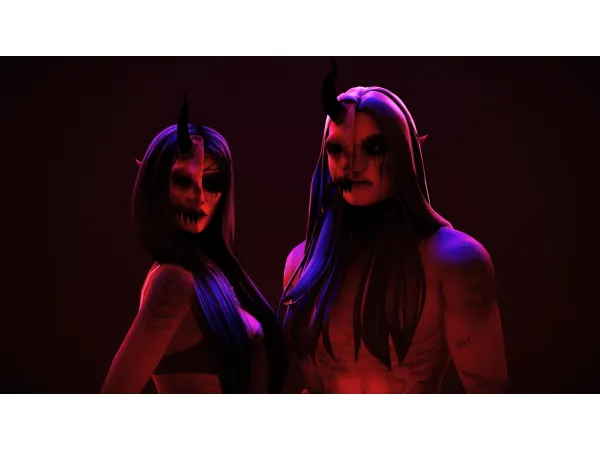 Spooky Treat 1/3 - Demon Mask by pastel-plumbob