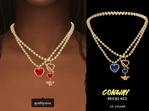 Alpha Conway Necklace by grafity-cc - The Sims 4 Custom Content