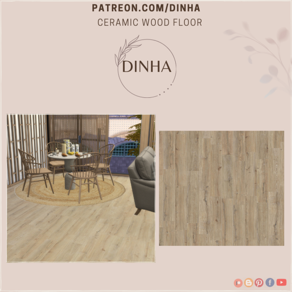Alpha Ceramic Wood Floor by dinhagamer - The Sims 4 Custom Content