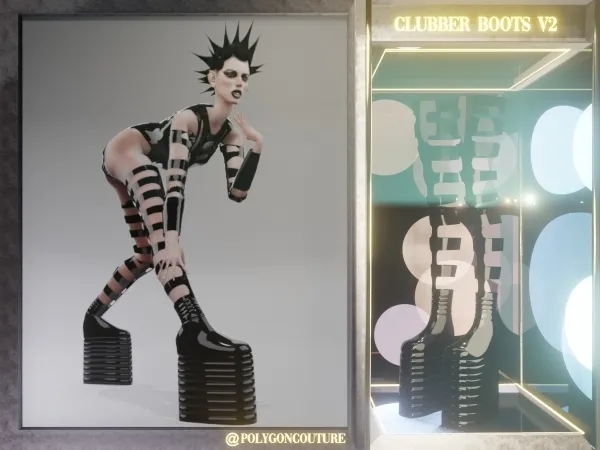Alpha Clubber Boots V2 - The Sims 4 Custom Content