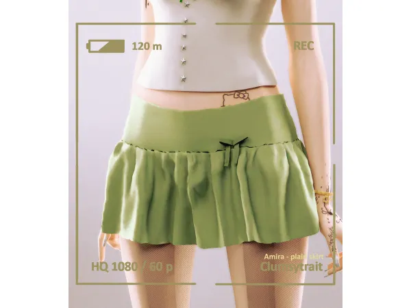 Mix Amira plain and jeans mini skirt by tauve - The Sims 4 Custom Content